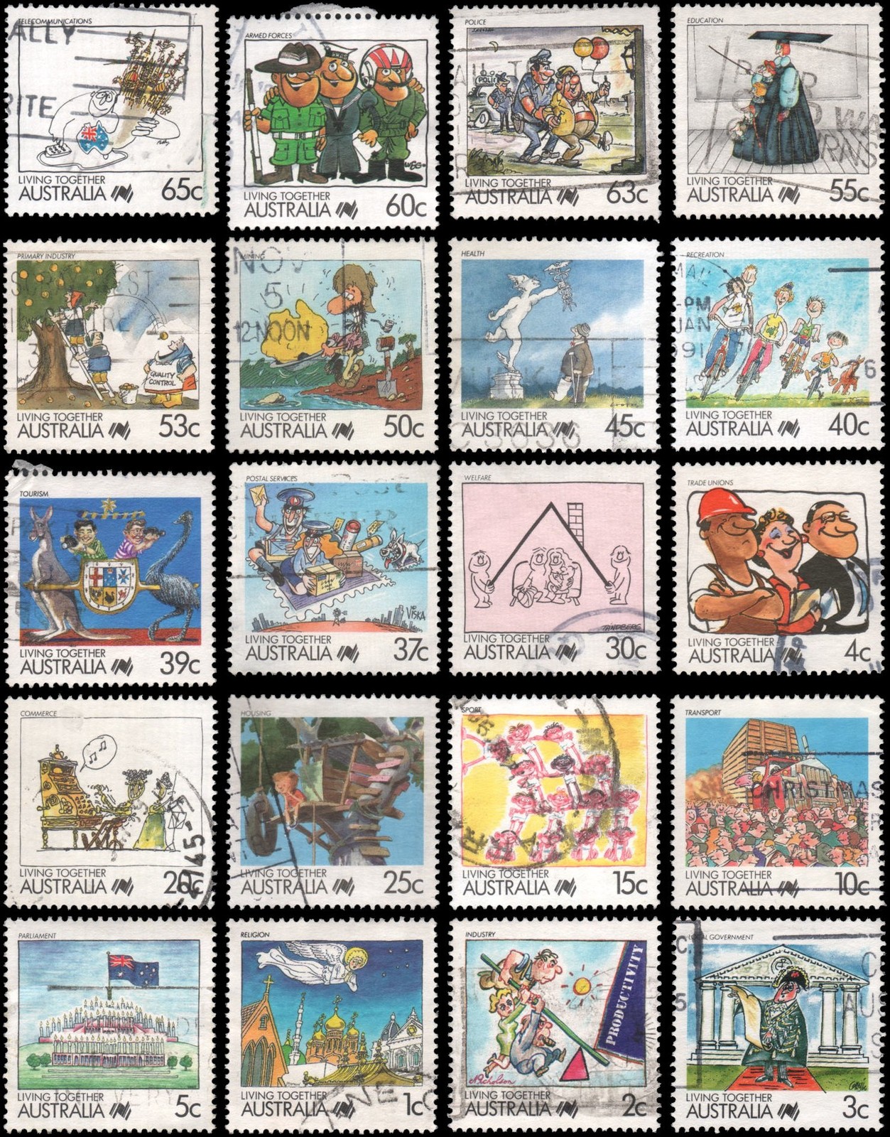 Australia #1053-1071 Used