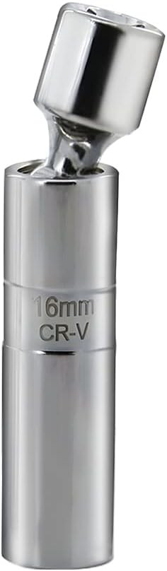 A ABIGAIL 16mm Thin Wall Swivel Magnetic Spark Plug Socket 3/8 Inch Drive 12-Poi