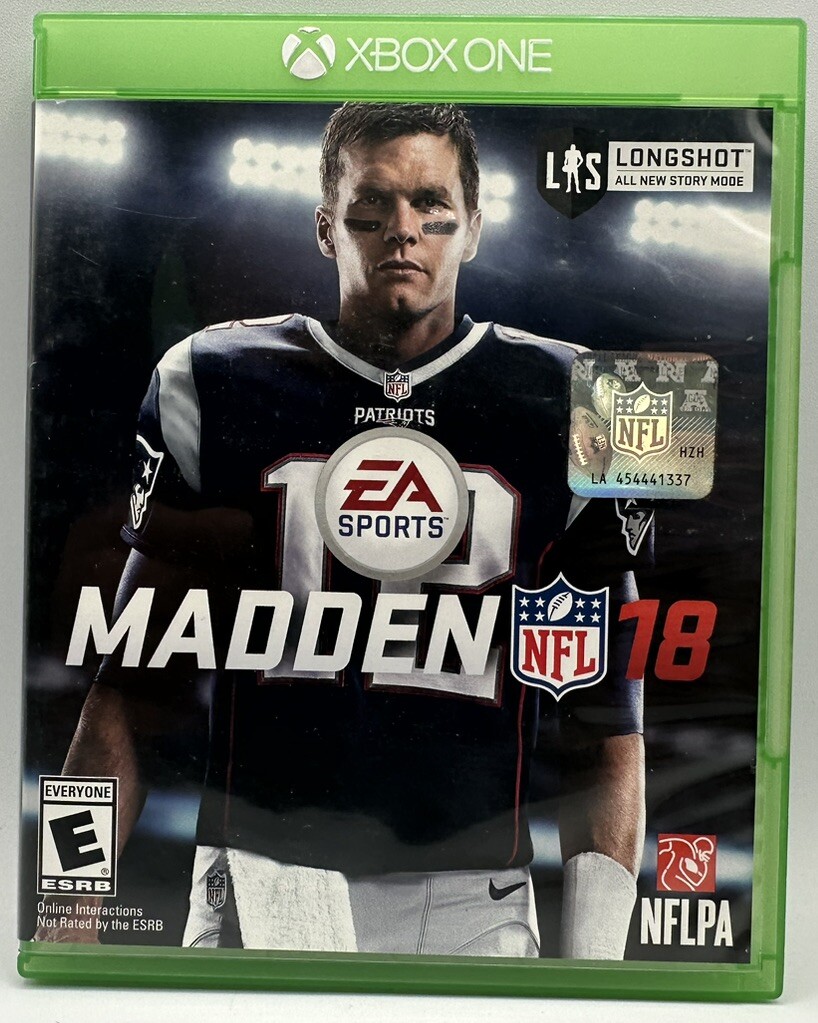 Madden 18 XBOX One Rated E NFLPA Free Shipping With Manual2017
