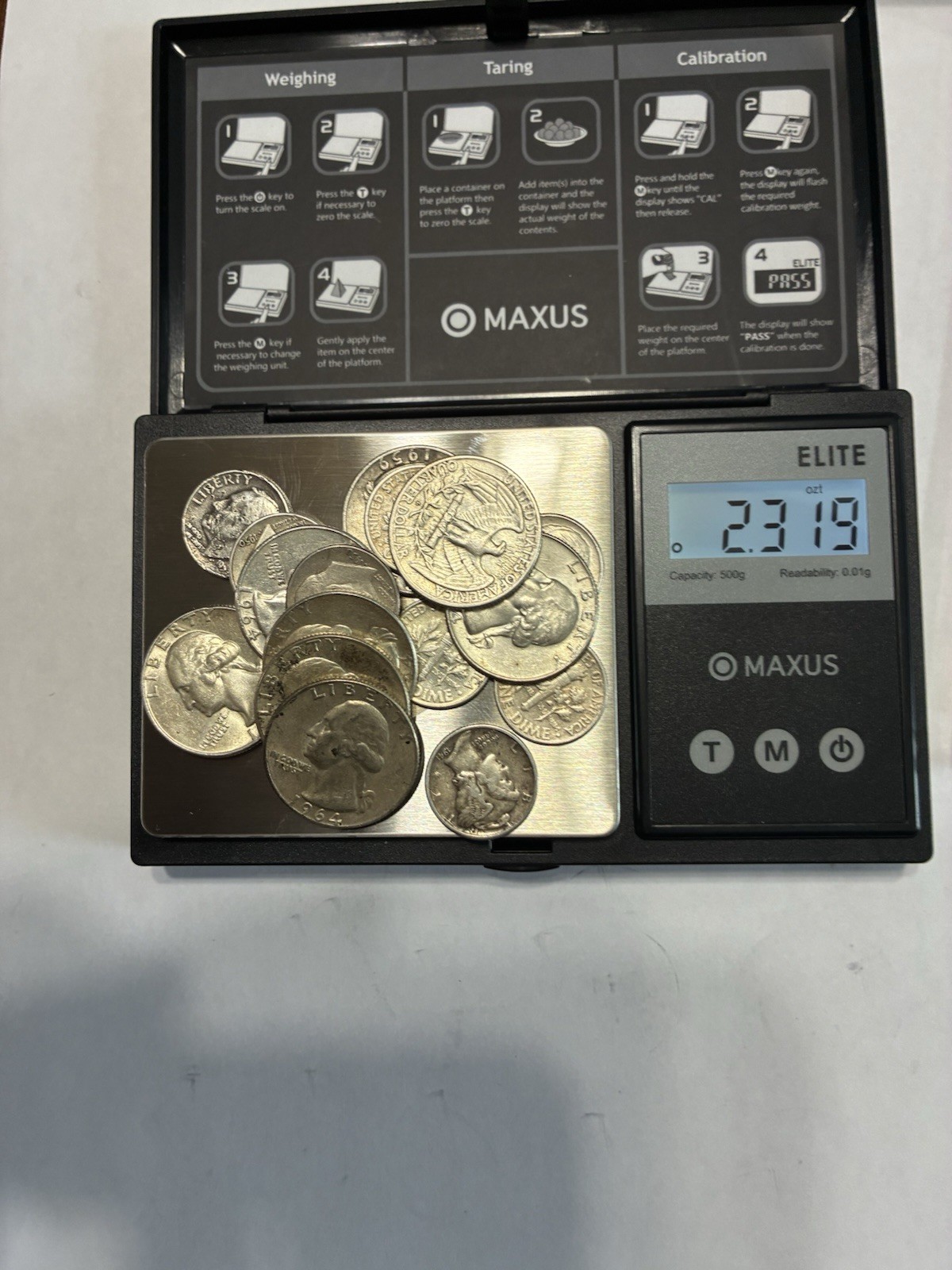 U.S.silver coin lot 8 Quarters And 9 Dimes All Silver Various Dates Circulated