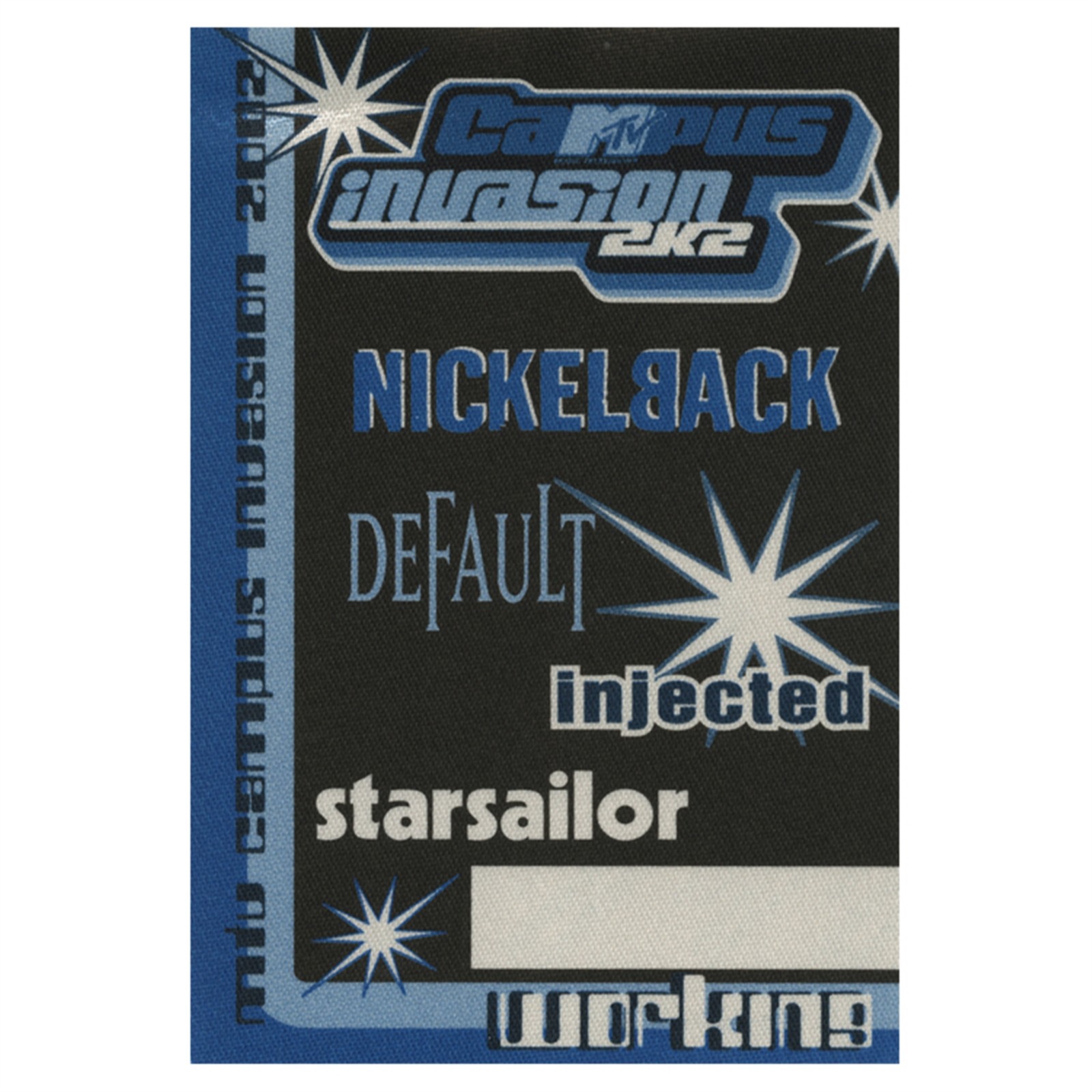 Nickelback 2002 Silver Side Up Concert Tour Working Backstage Pass