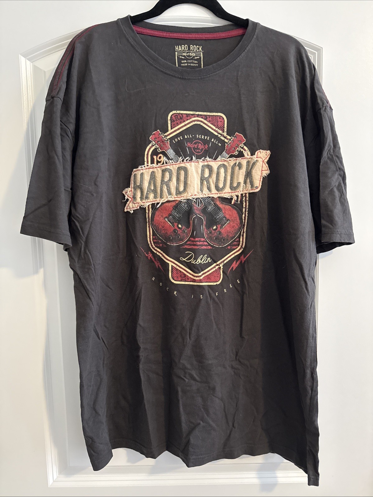 Hard Rock Cafe T Shirt Dublin Cotton Dark Gray NWOT Sz 2XL