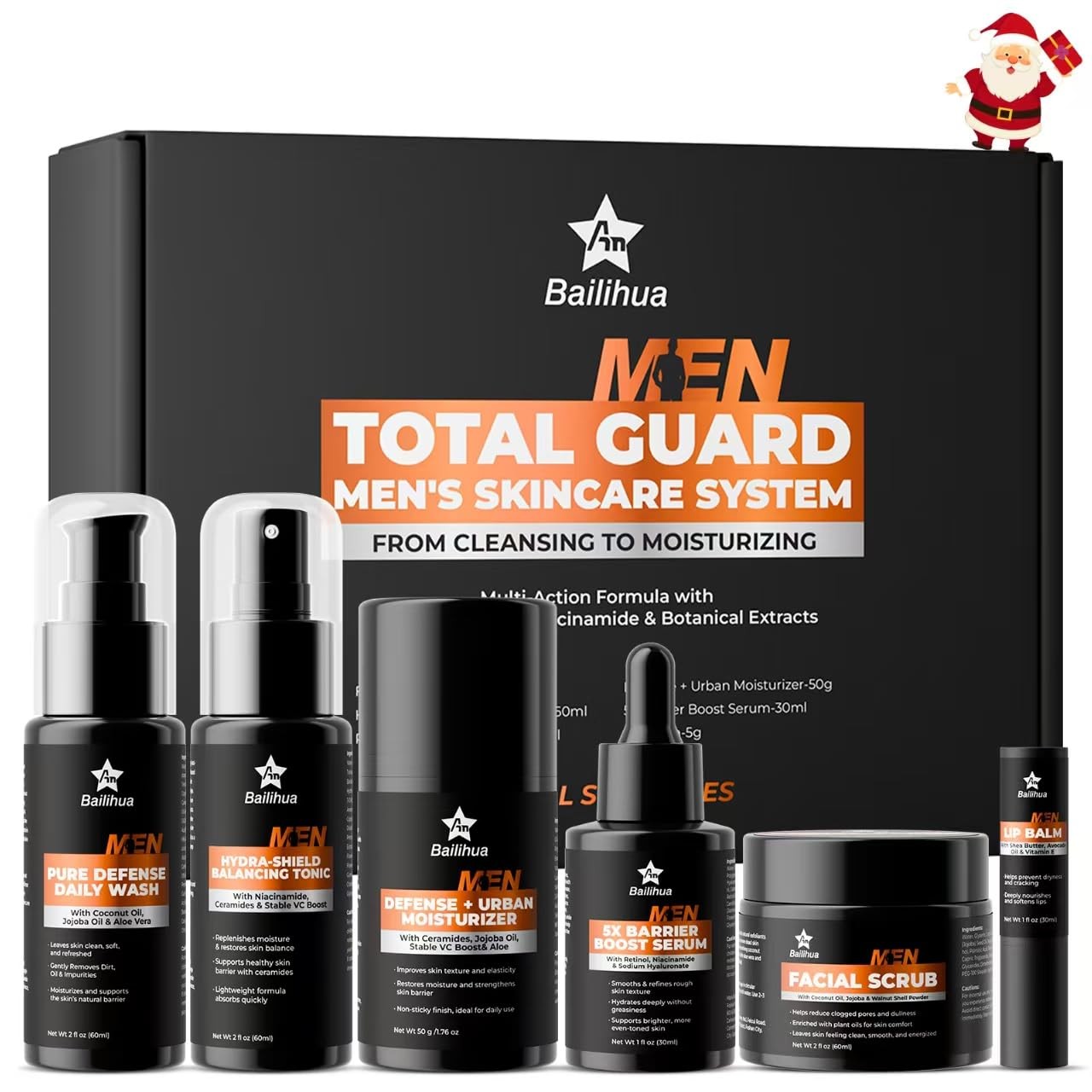 Gift for Men Skincare Skin Care Set Him Complete Routine Kit with... 