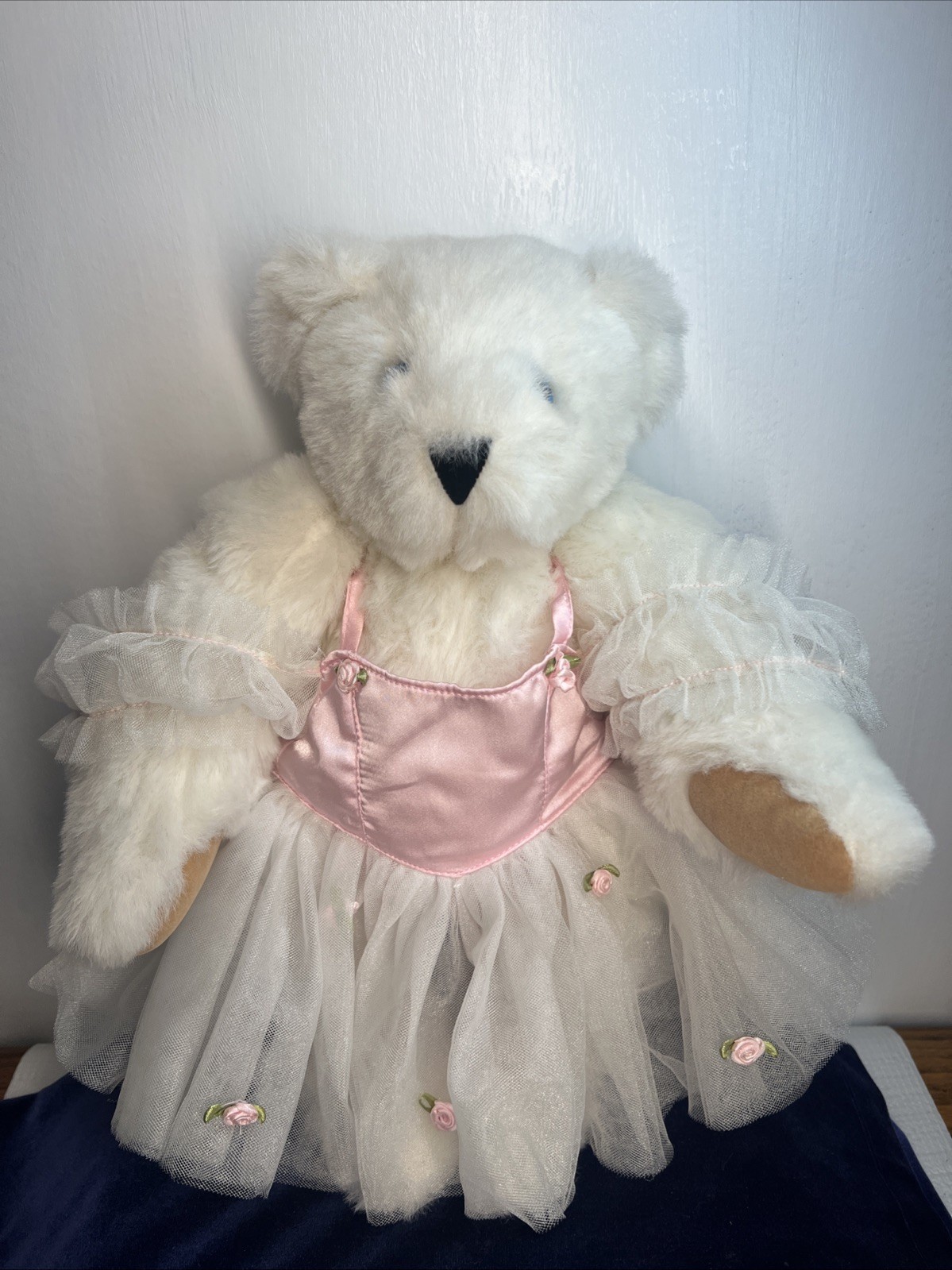Vermont Teddy Bear Co Ballerina Plush White Born In Vermont 17”