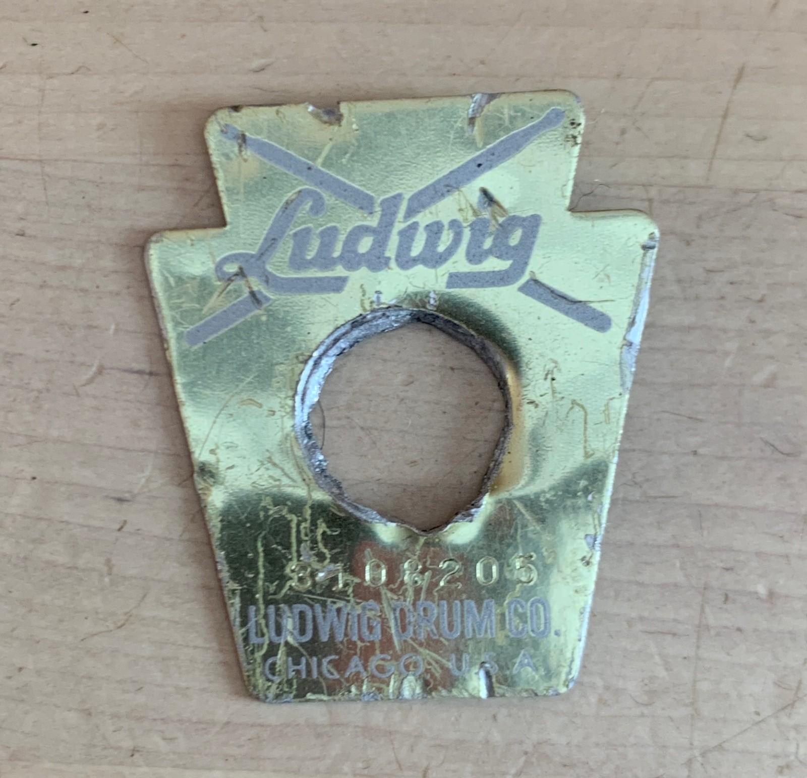LUDWIG Chicago Era BADGE Keystone Logo Plate Emblem Part 80s 90s Vtg Ser 3108205