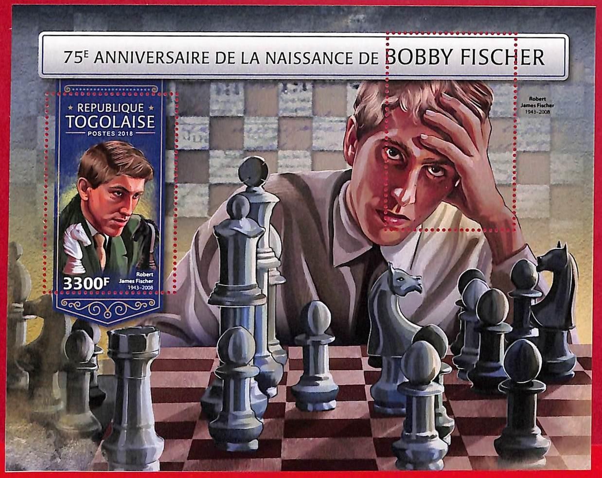 A3535 - TOGO  - ERROR MISPERF Stamp Sheet - 2018 - Bobby Fischer, Chess