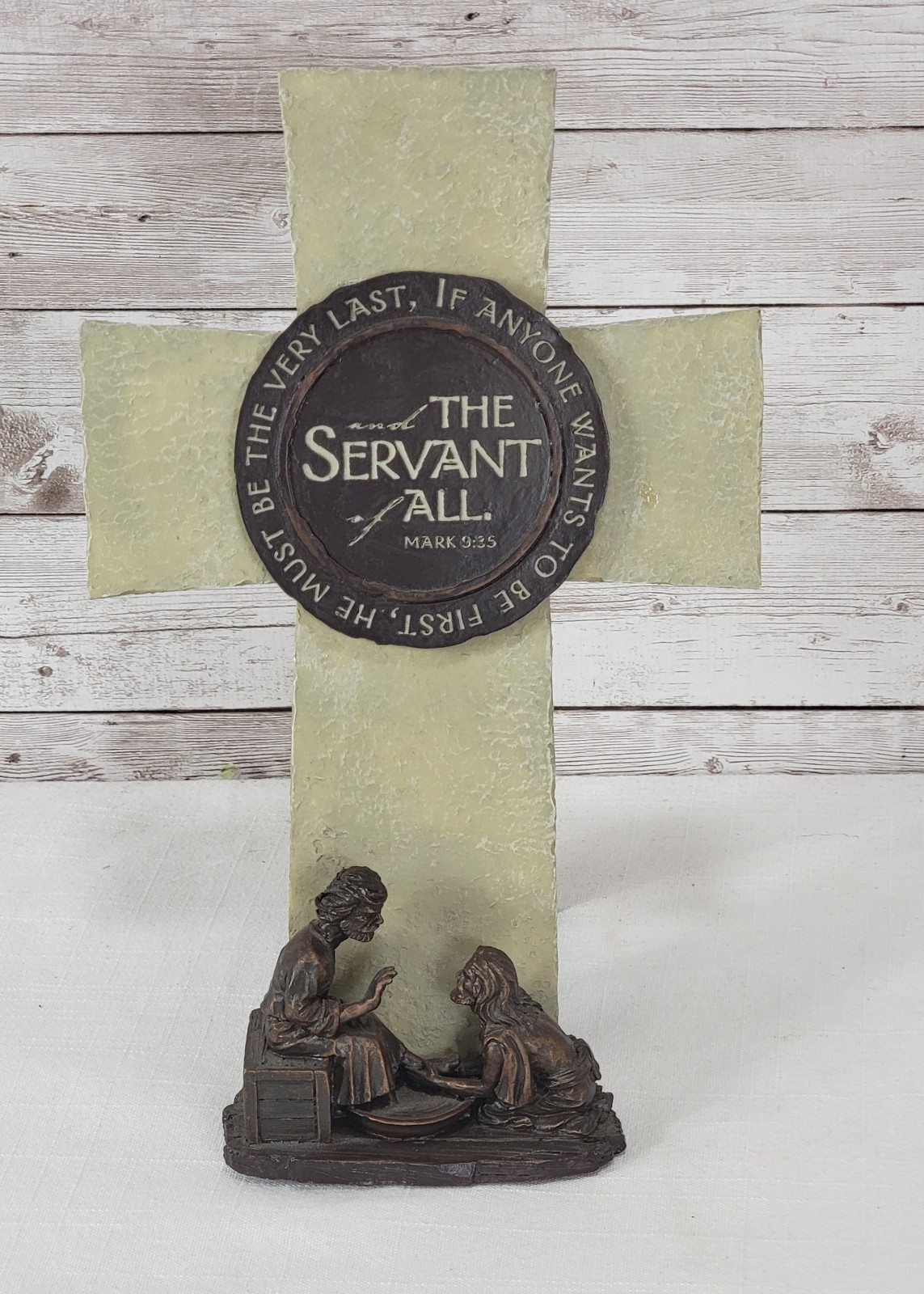  The Humble Servant Cross Christian Religious Lighthouse Jesus Washing Feet 