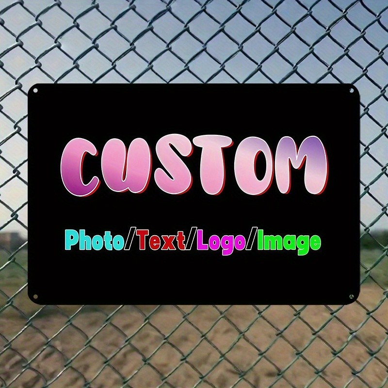 2D Custom Metal Iron Plate Personalized Text/Logo/Photo Sign Wall Art Decoration