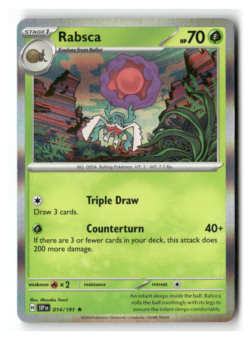 Rabsca 014/191 Rare Surging Sparks Pokemon Holo Near Mint