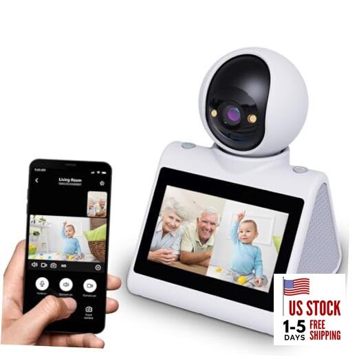 Two Way Video Camera,Indoor Home Security Cameras,5G/2.4G WiFi Button Dialing
