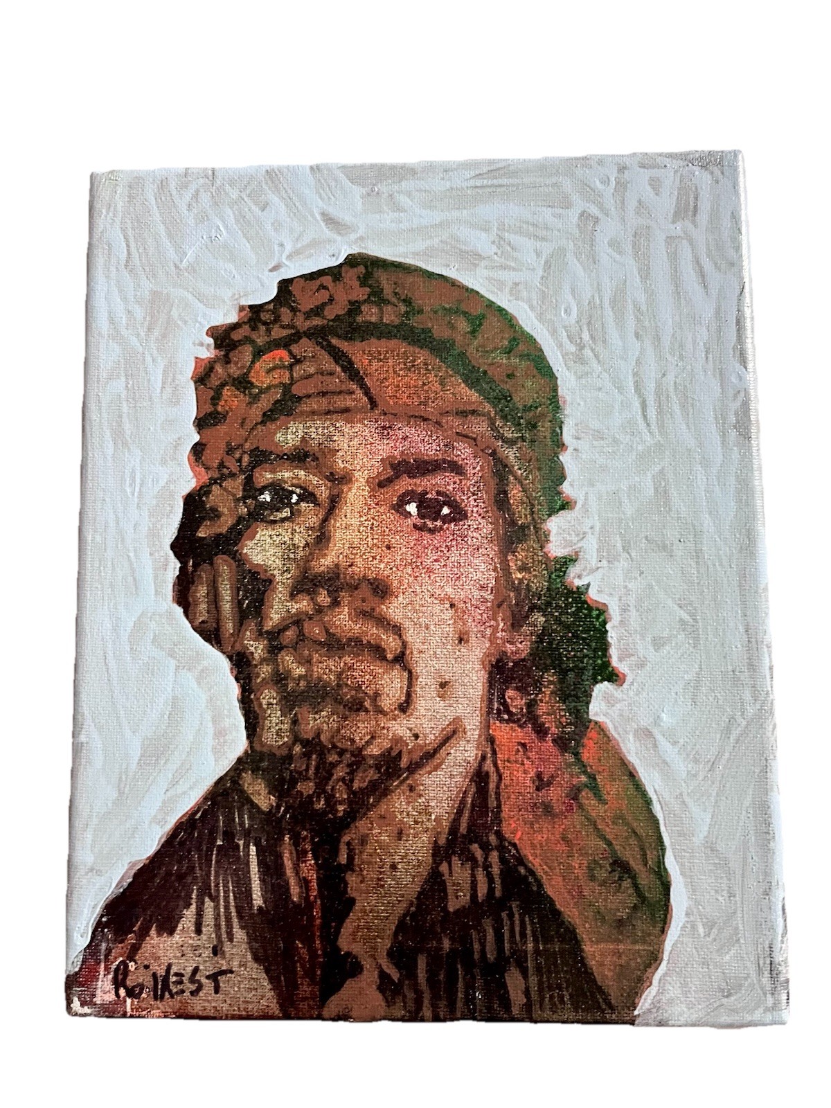 Jimi Hendrix. An Original Oil Painting, On Canvas 10” X 8”By Roldan West. WCO