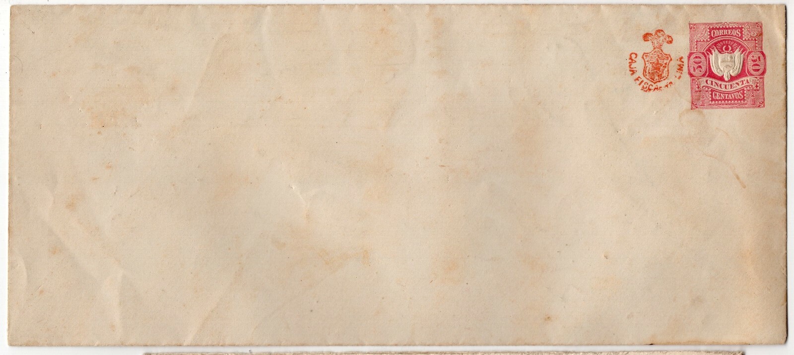 Chile Peru Pacific War overp. chilean shield x-rare size 100x225mm