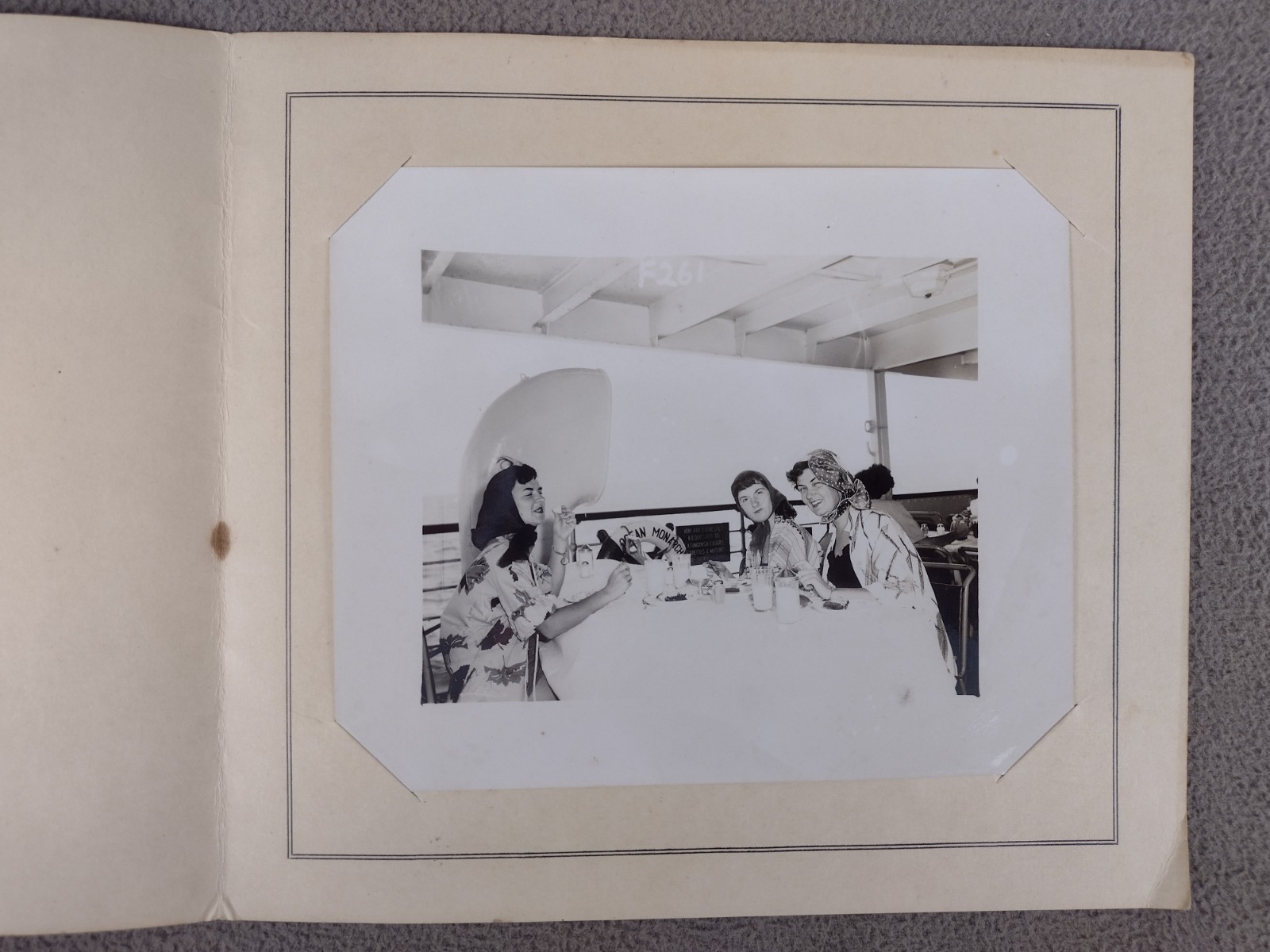 1952 Ocean Monarch Furness Bermuda Lines Souvenir Photograph "Brunch"