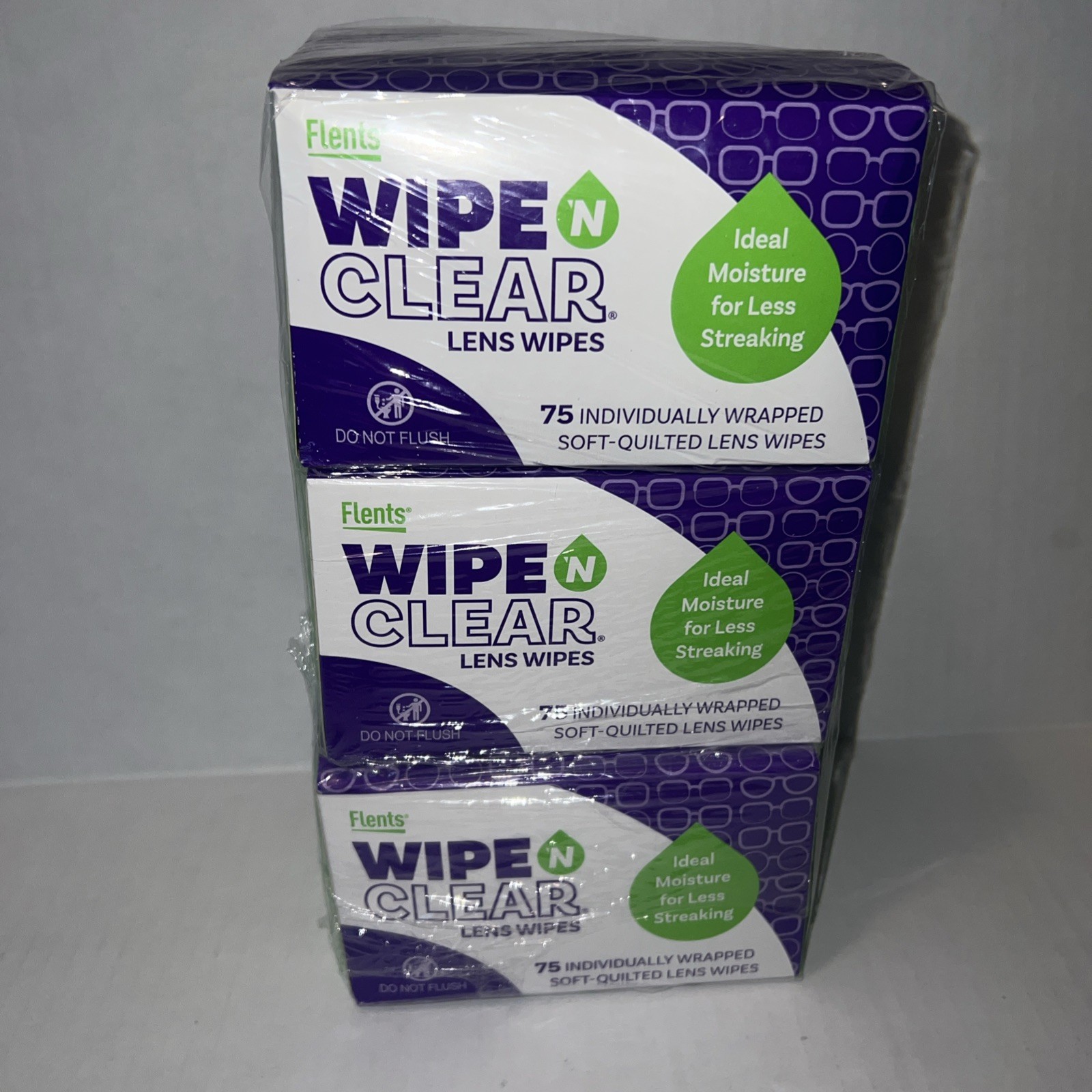 Flents Wipe n' Clear Lens Wipes Pack of 75 Wipes Pack of 3 | Total 225 ct