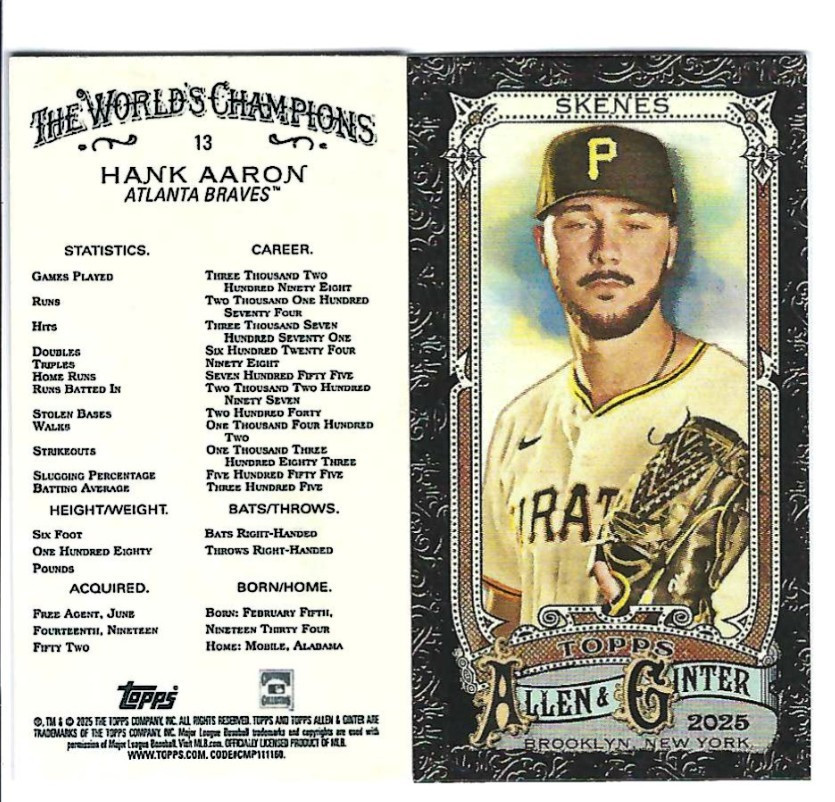 2025 Allen & Ginter LOT of 72 Black Border Minis No Duplication