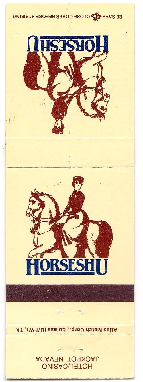 Horseshu Casino Matchbook Cover Jackpot Nevada icmsc5