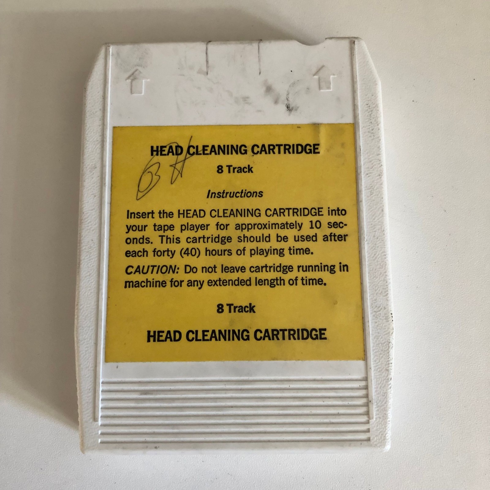 Vintage 8 Track Head Cleaning Cartridge Tape Player Head Cleaner White Used