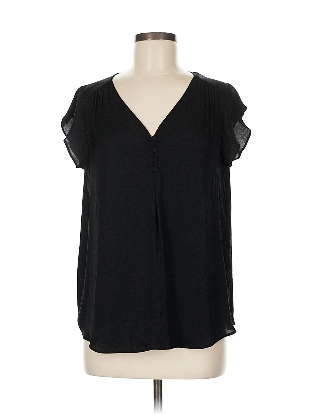 Maison d' Amelie Women Black Short Sleeve Blouse M