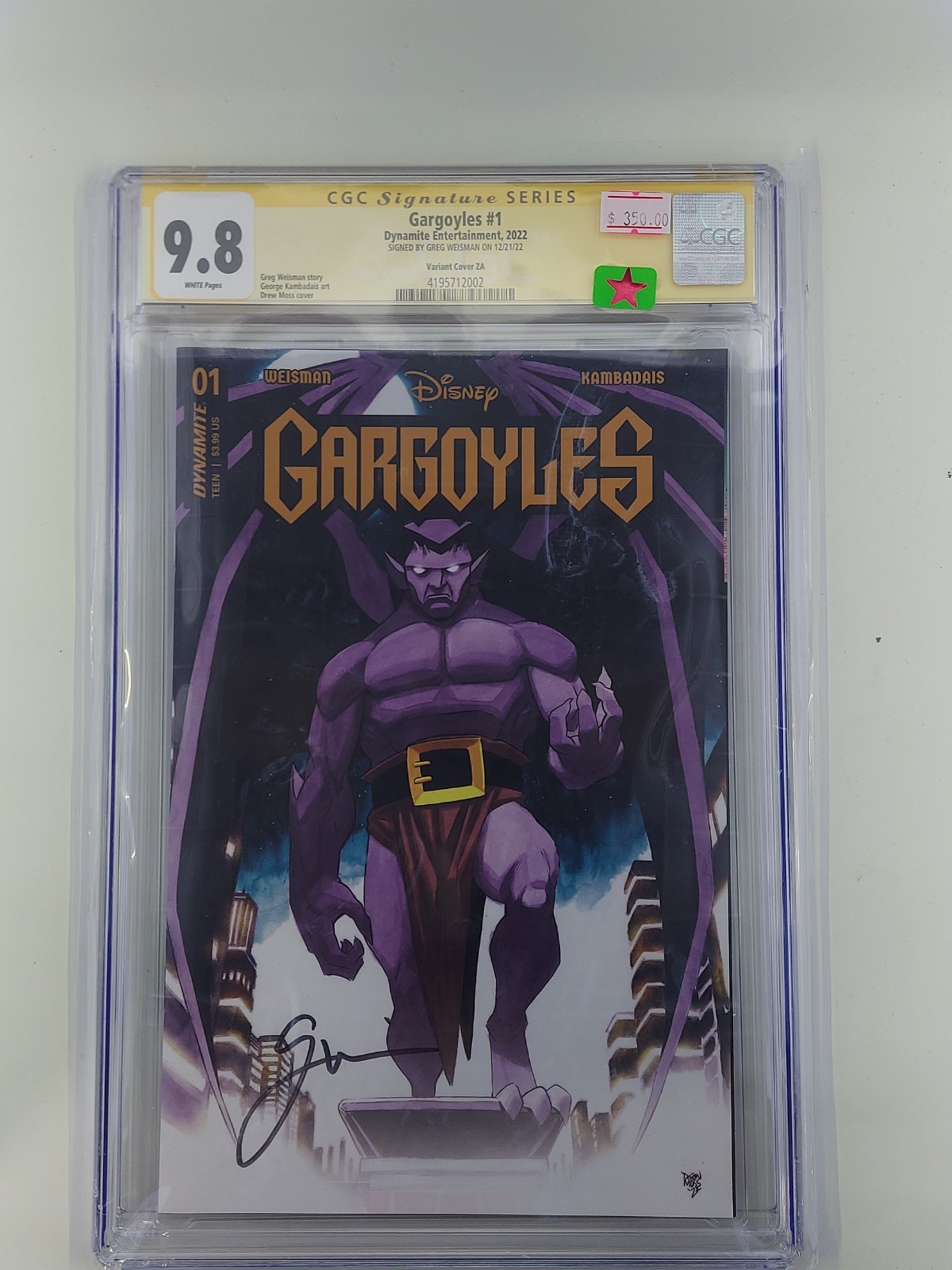 Gargoyles #1 ~ CGC SS 9.8 ~ Signed by Greg Weisman