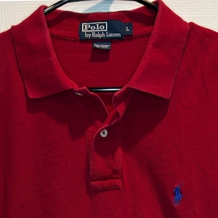 Polo Ralph Lauren Large Long Sleeve Polo Men's Red Cotton Blue Pony Logo
