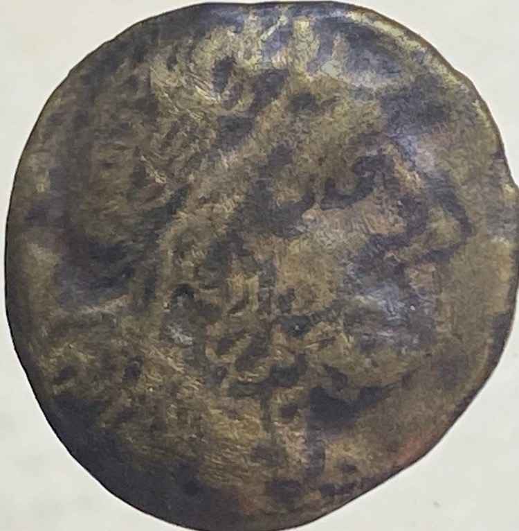 Post Punic War Era Celtic Coin 90BC-1BC Saturn Prow Ship Roma Ancient Iberian