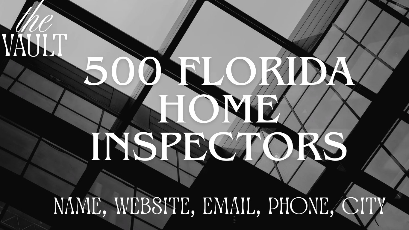 500 Florida Home Inspectors Verified Database Listing Email, Phone, Website