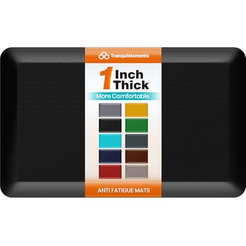 Kitchen Mats for Floor, 1 Inch Extra-Thick Kitchen 32"L x 20"W x 1"Th Black