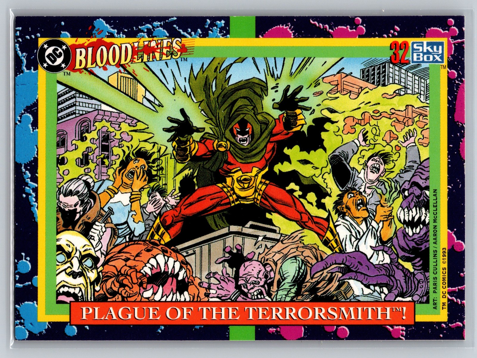 1993 SkyBox DC Bloodlines #32 Plague of the Terrorsmith Action Scene Card