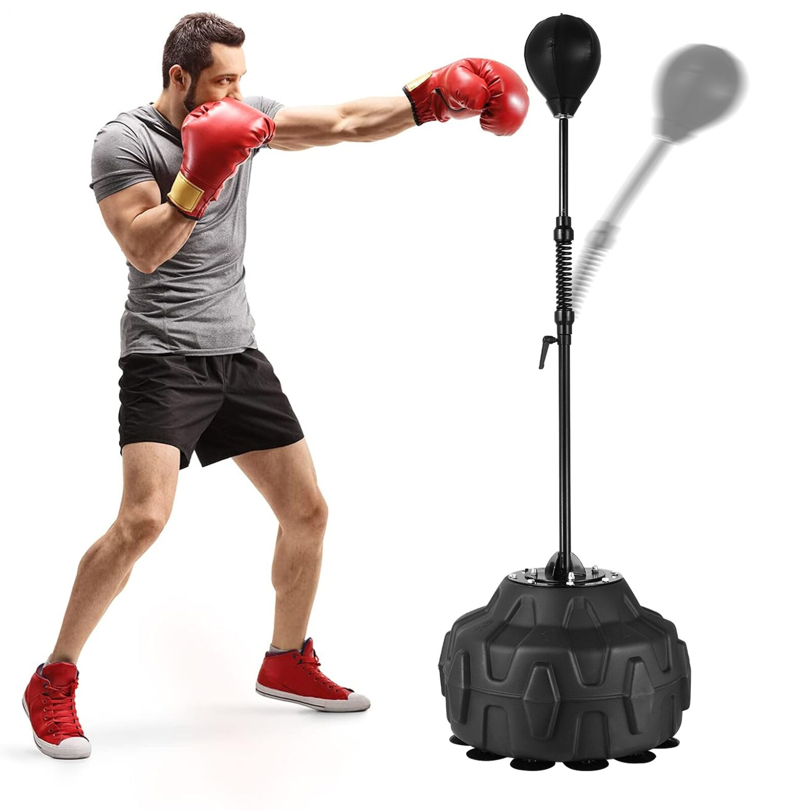 Punching Bag Freestanding Reflex Speed Boxing Bag Training Adjustable