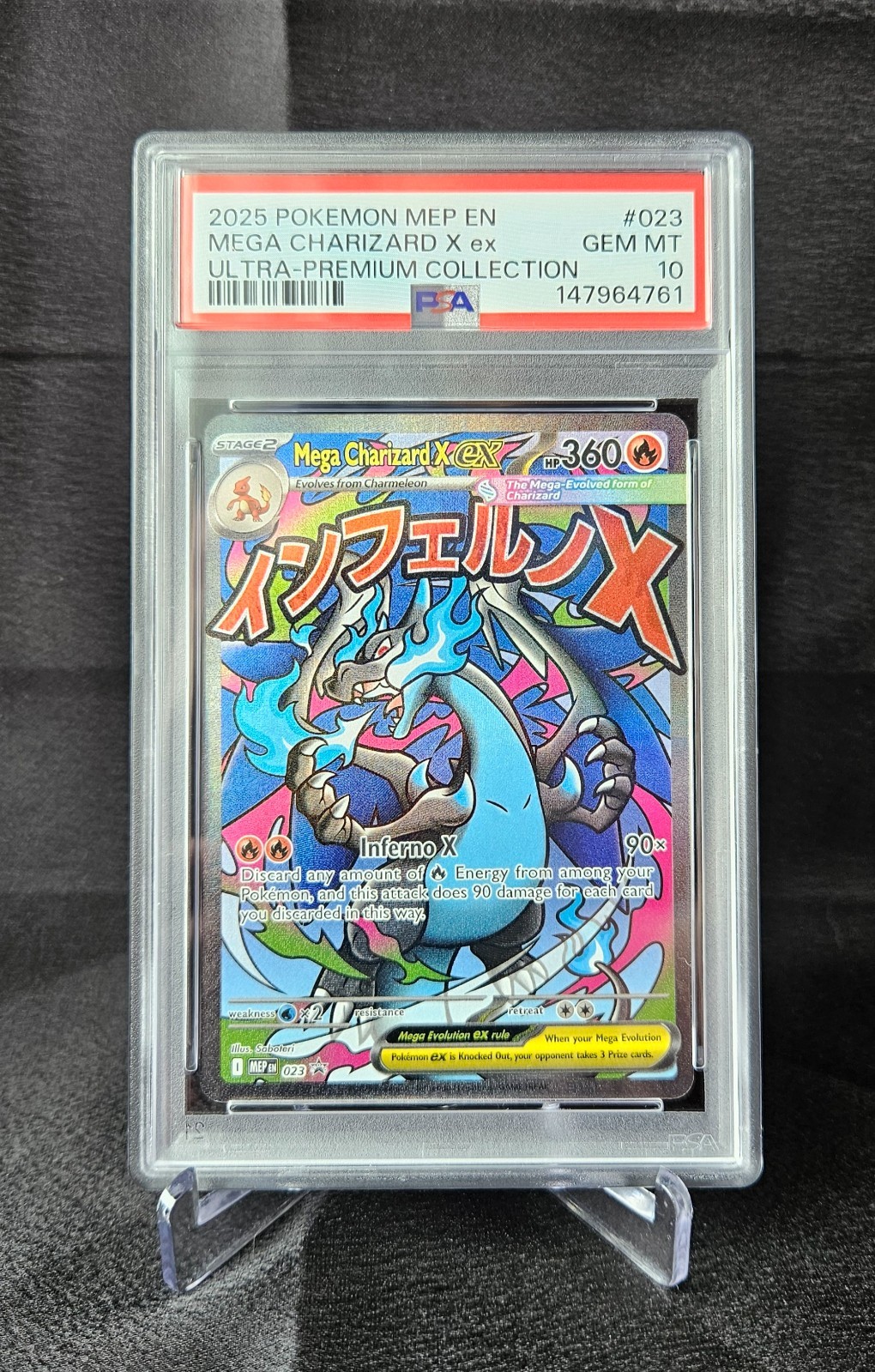 MEGA CHARIZARD X EX PSA GEM MINT 10 POKEMON MEP EN-ME BLACK STAR PROMO #023