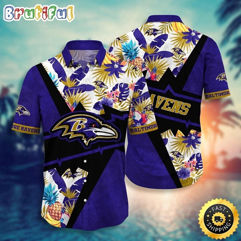 Baltimore Football Team Ravenss Hawaiian Shirt Button Down Unisex Adults S-5XL#9