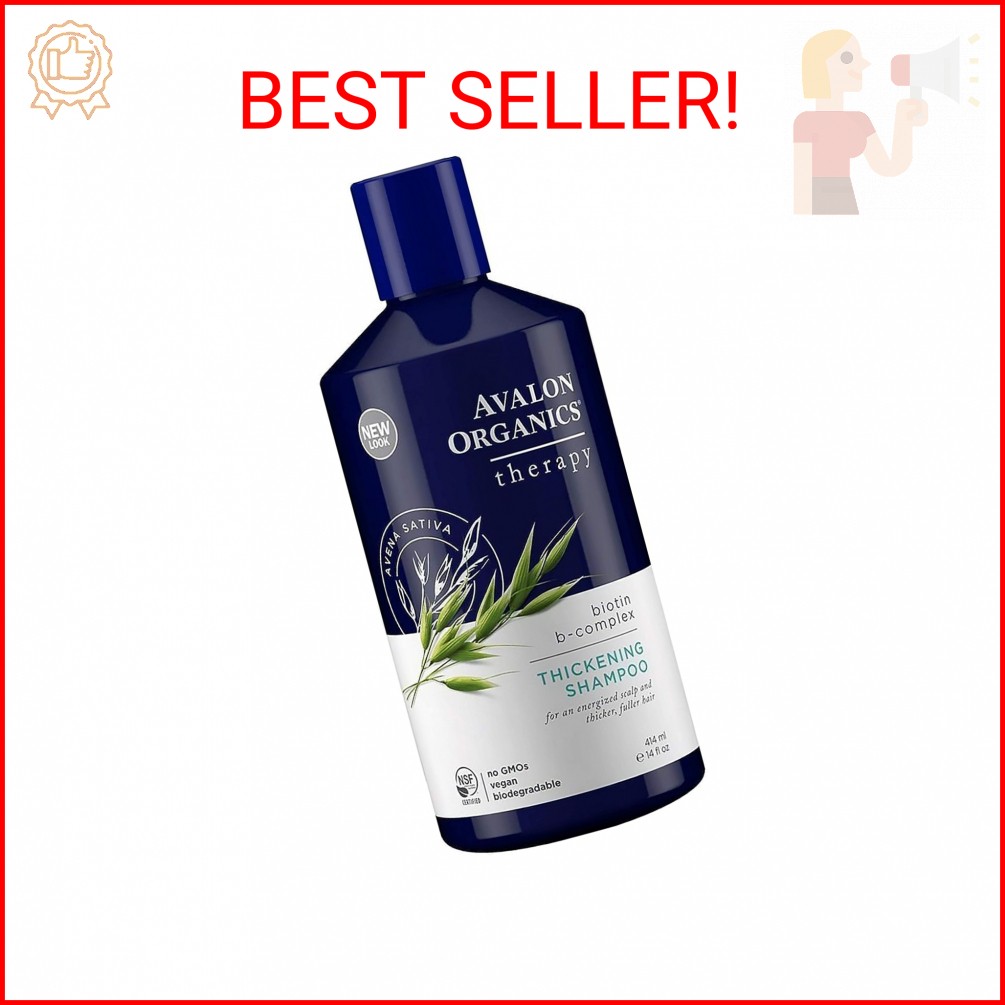 Organic Biotin Therapy Shampoo for Thickening Hair - B-Complex Energizing For..