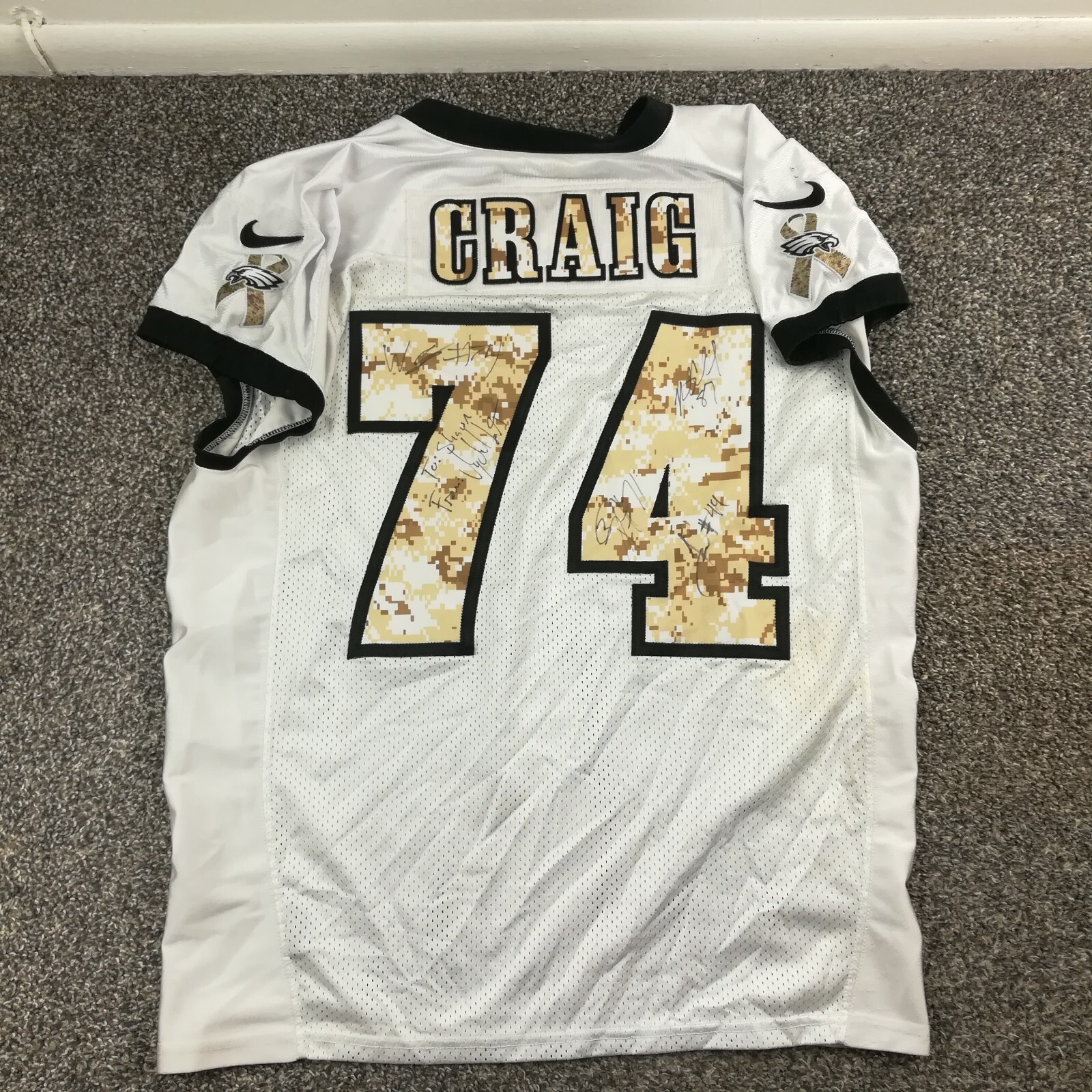 Philadelphia Eagles Practice Jersey Nike Salute to Service Peters Celek Signed