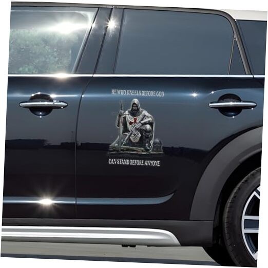 Premium Christian Templar Car Vinyl Decal, Knight Templar Vinyl Sticker, He 