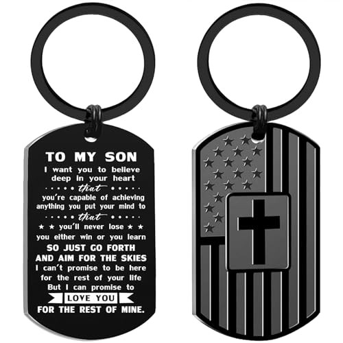 Son Gifts for Birthday Graduation Valentines Fathers Day, Teen Boy Keychain 