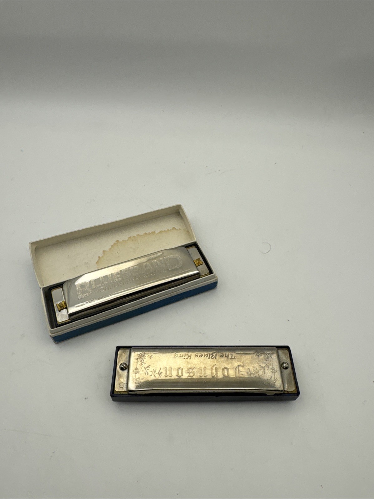 Lot 2 Hohner Bluesband Johnson Blues King Harmonica w Box Case