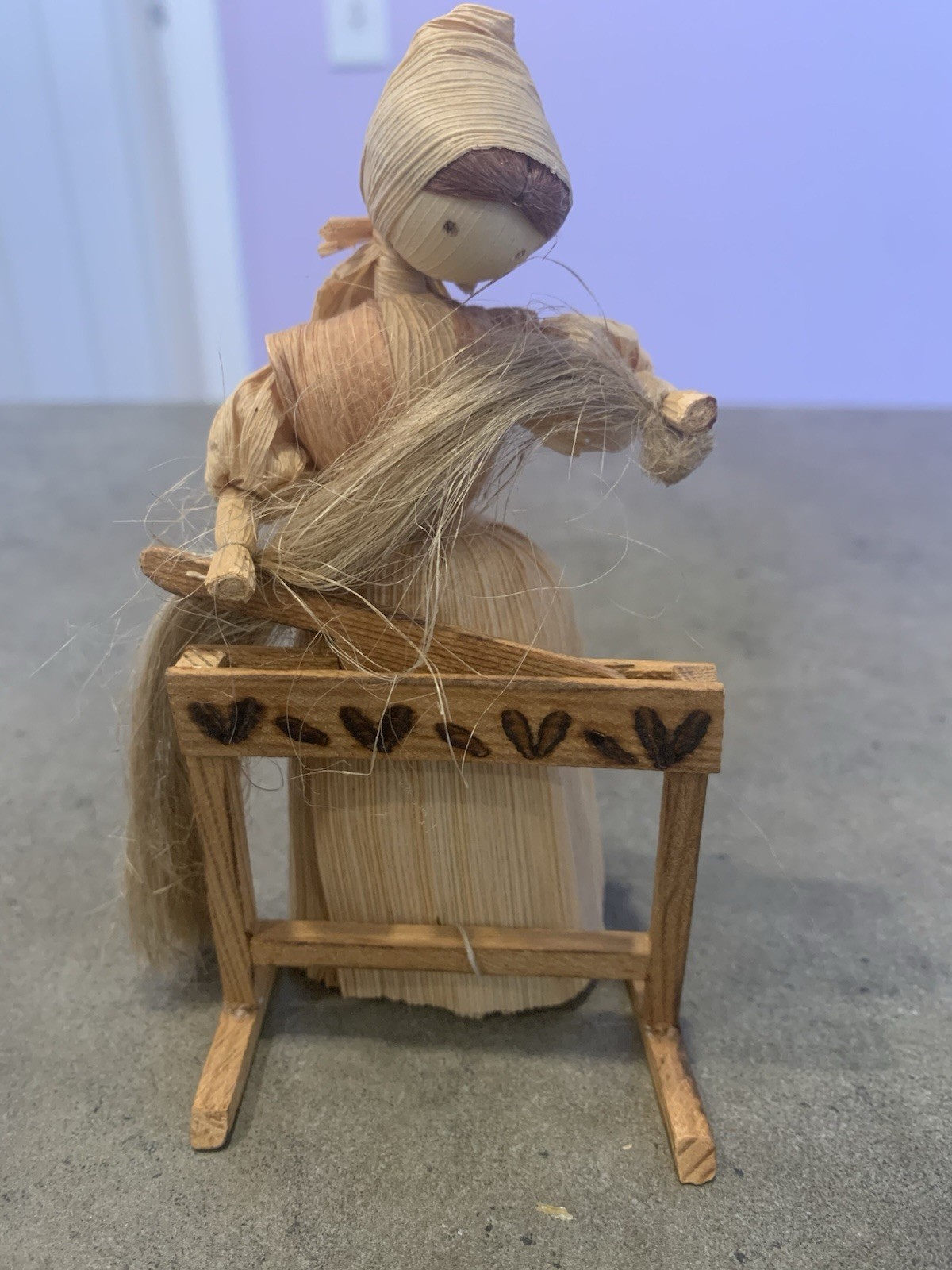 Vintage Handmade Folk Art Corn Husk Doll