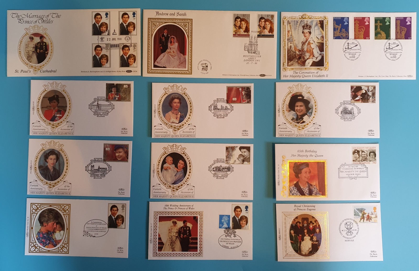 ROYALTY COLLECTION OF 12 BENHAM COVERS 1980s 90s #3954