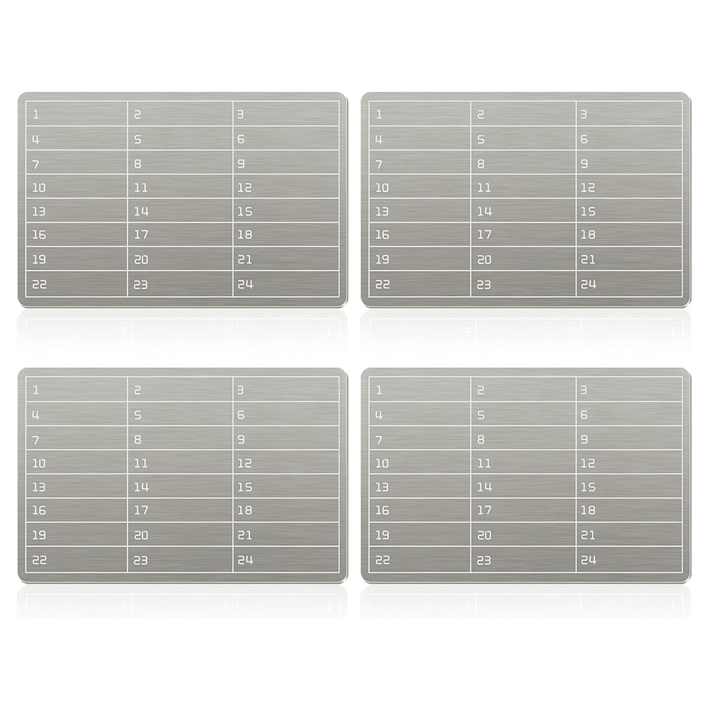 4pcs Plates Stainless Steel Wallet Crypto Cryptocurrency Storage Crypto3700