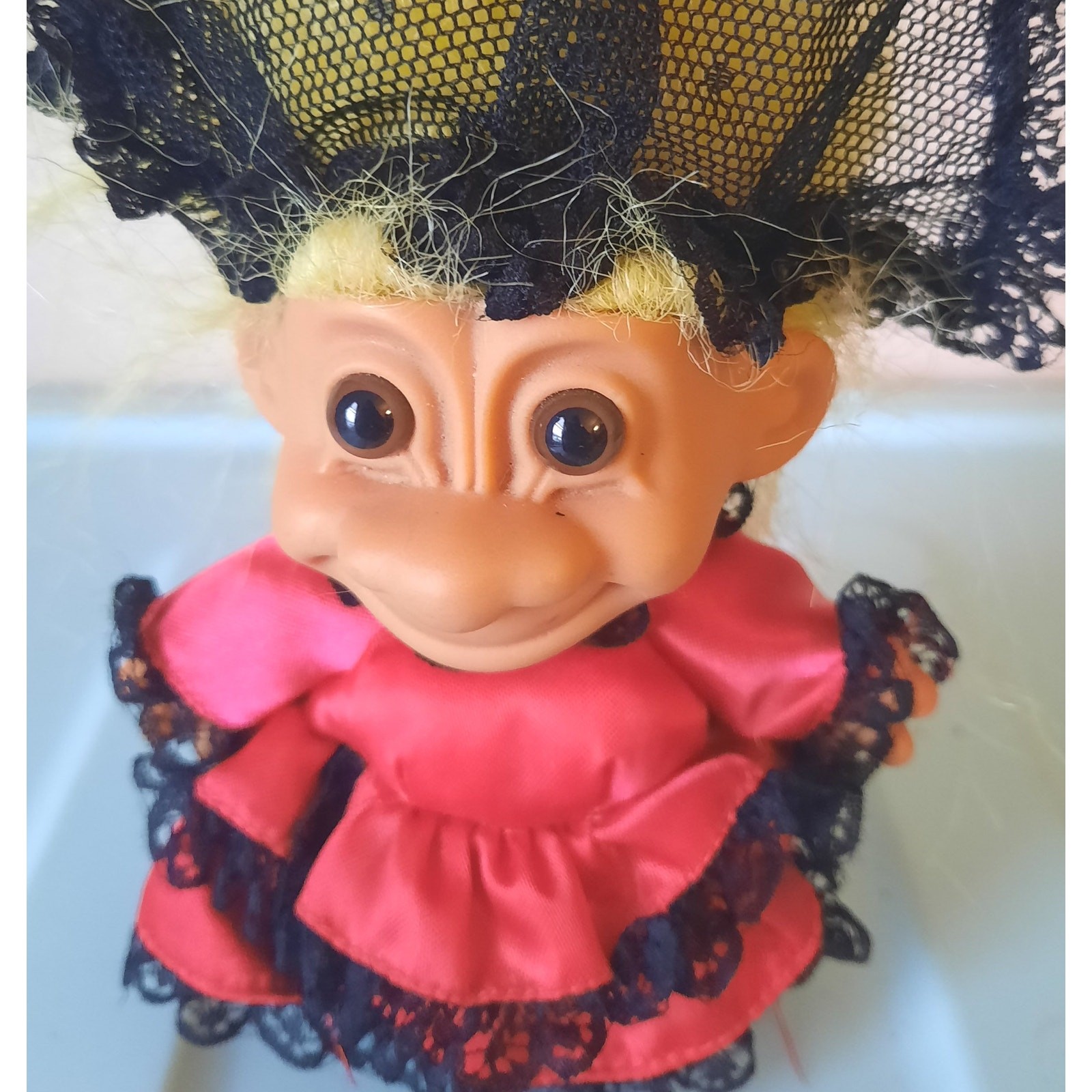 Vintage Russ Troll Doll 5" Dolls of the World Spain Spanish Dancer Yellow Hair