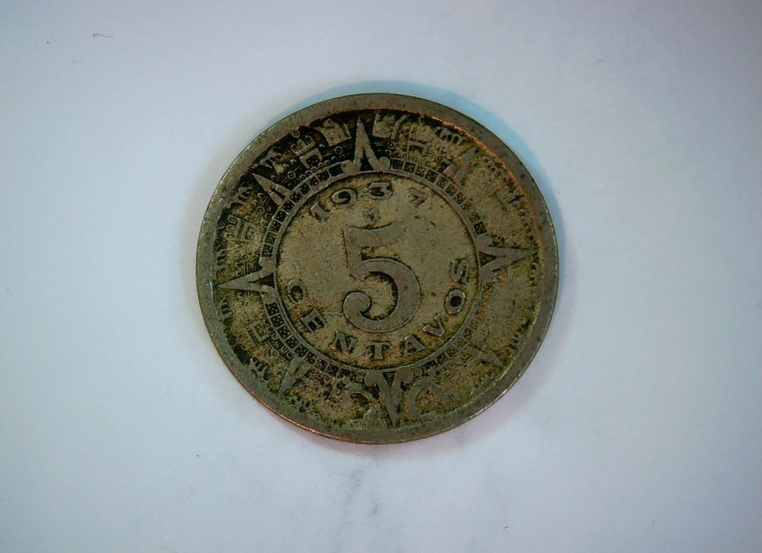 Mexico 1937 5 Centavos Mexico 5 Centavos (Eagle and Snake type) Coin