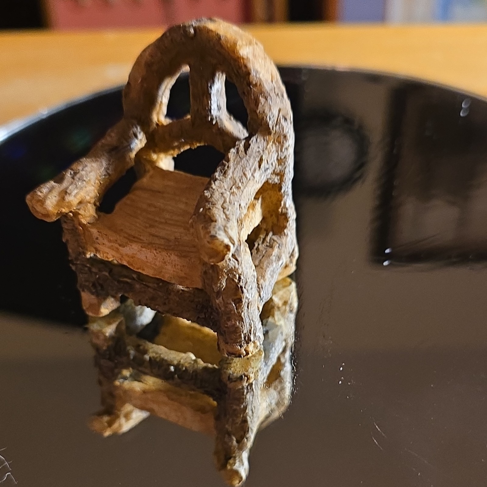 Brown Wooden Dollhouse Chair Miniature Single Unit