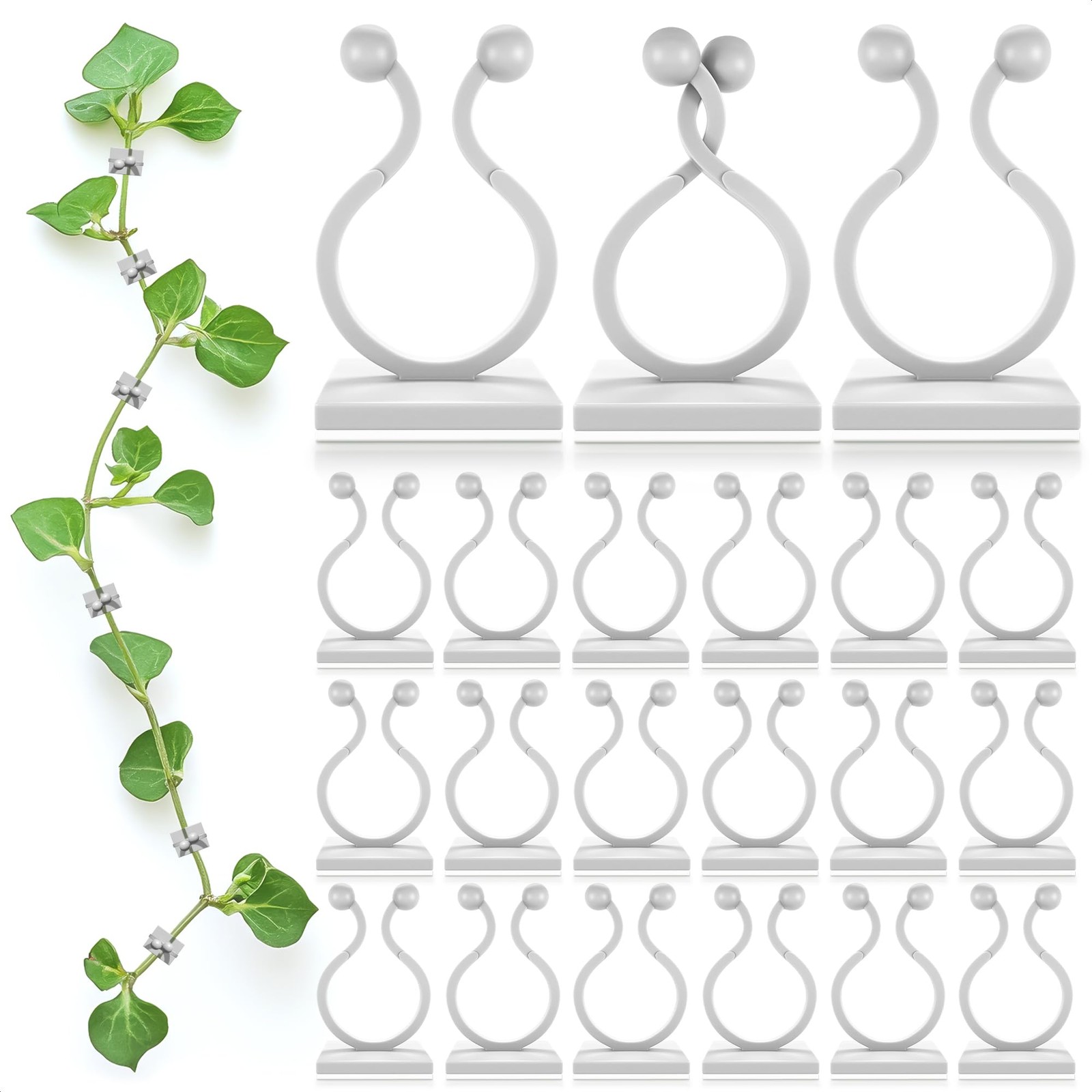 100Pcs Clear Plant Clips for Climbing Plants L 1.45" x W 0.79", 100 Pcs White 