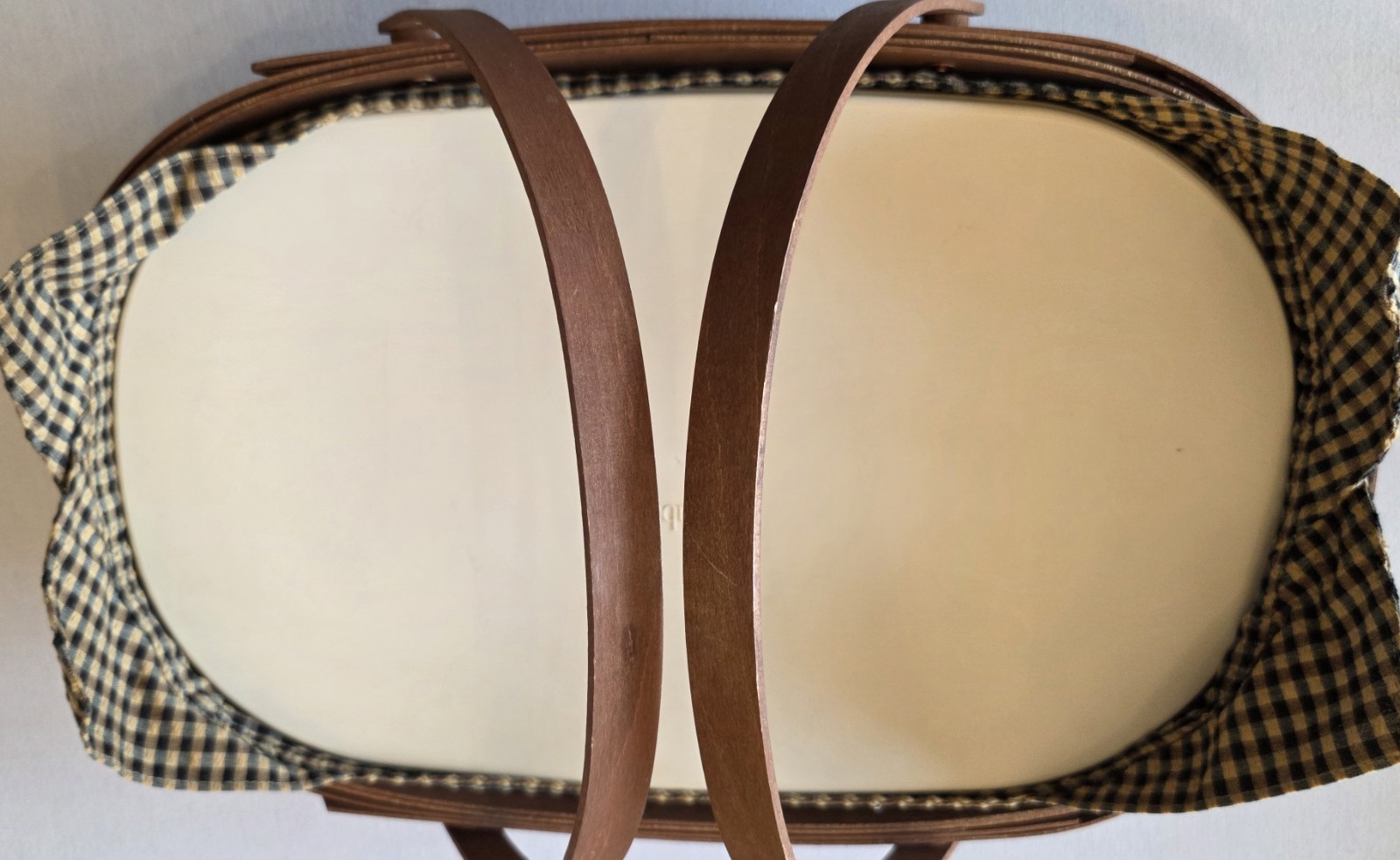 Longaberger Medium Oval Gathering Basket Set Liner Protector Lid 2008 USA