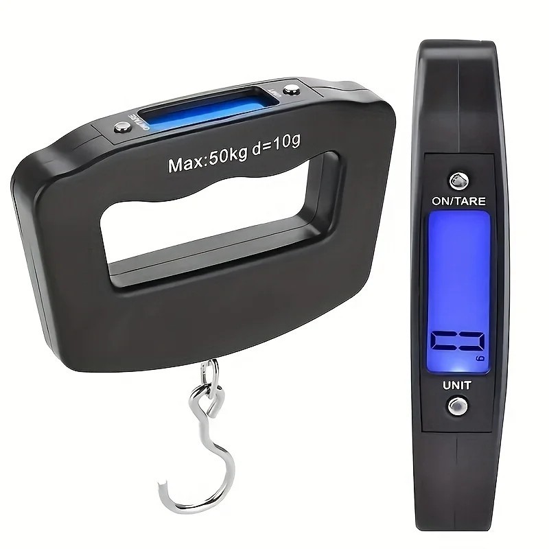 50kg/110lb Digital Luggage Scale Portable LCD Backlit Travel Bag Hanging Weight