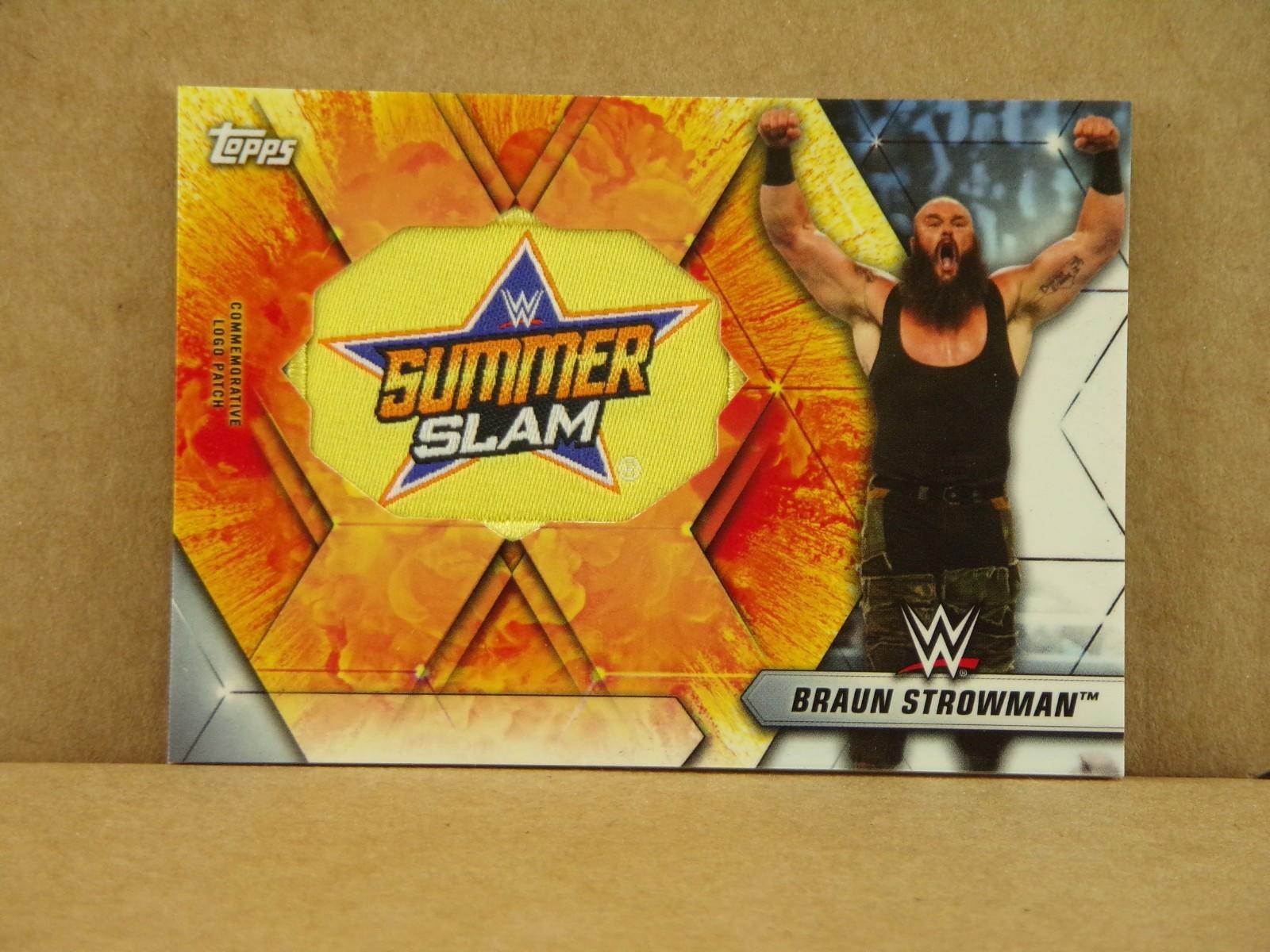 2019 Topps WWE SummerSlam Logo Relic Braun Strowman Wrestling Card