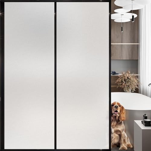  Frosted Window Film, Removable Glass Door Privacy Film, 23.6X196.9 Inch White