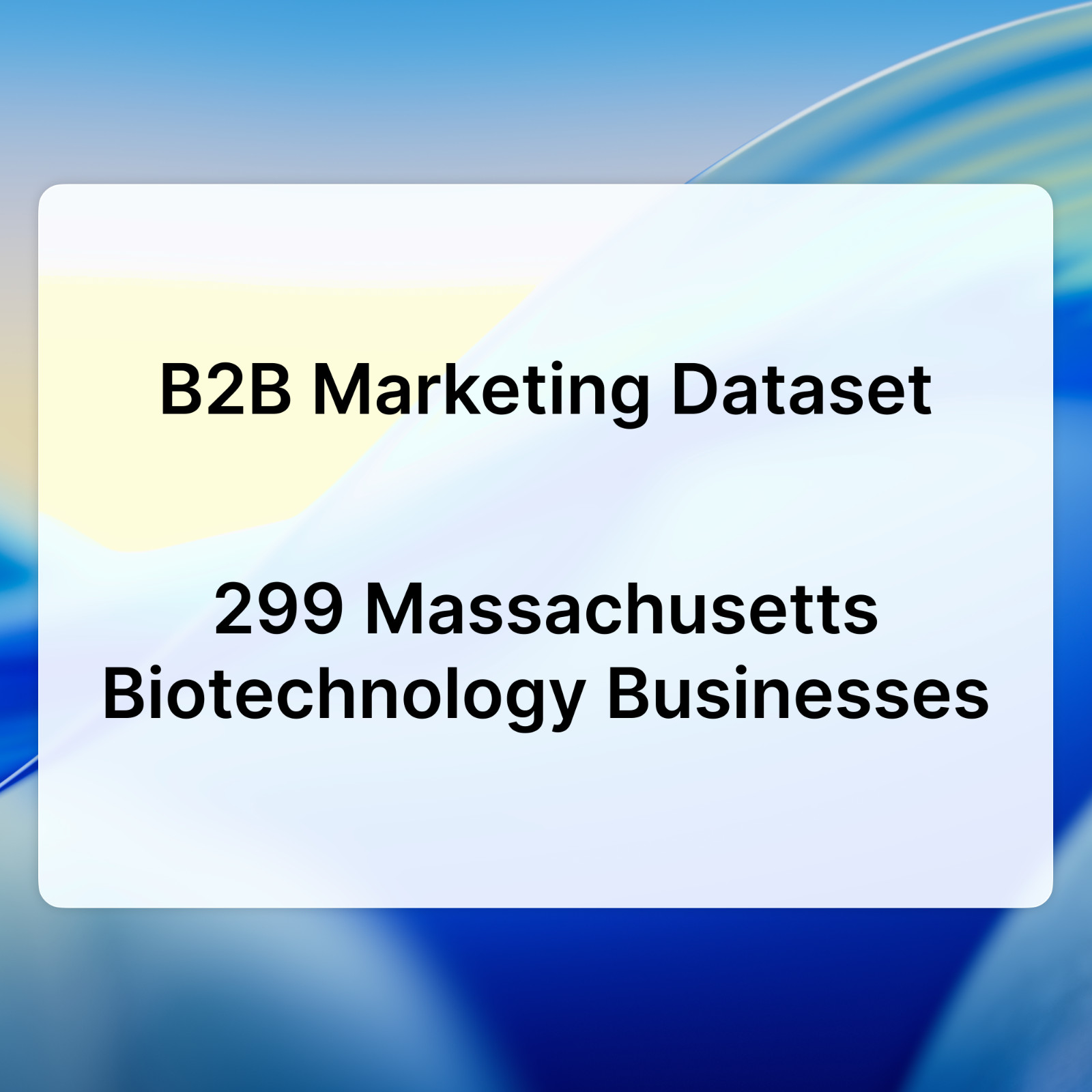 B2B Marketing Dataset List 299 Massachusetts Biotech Business Websites + Phones