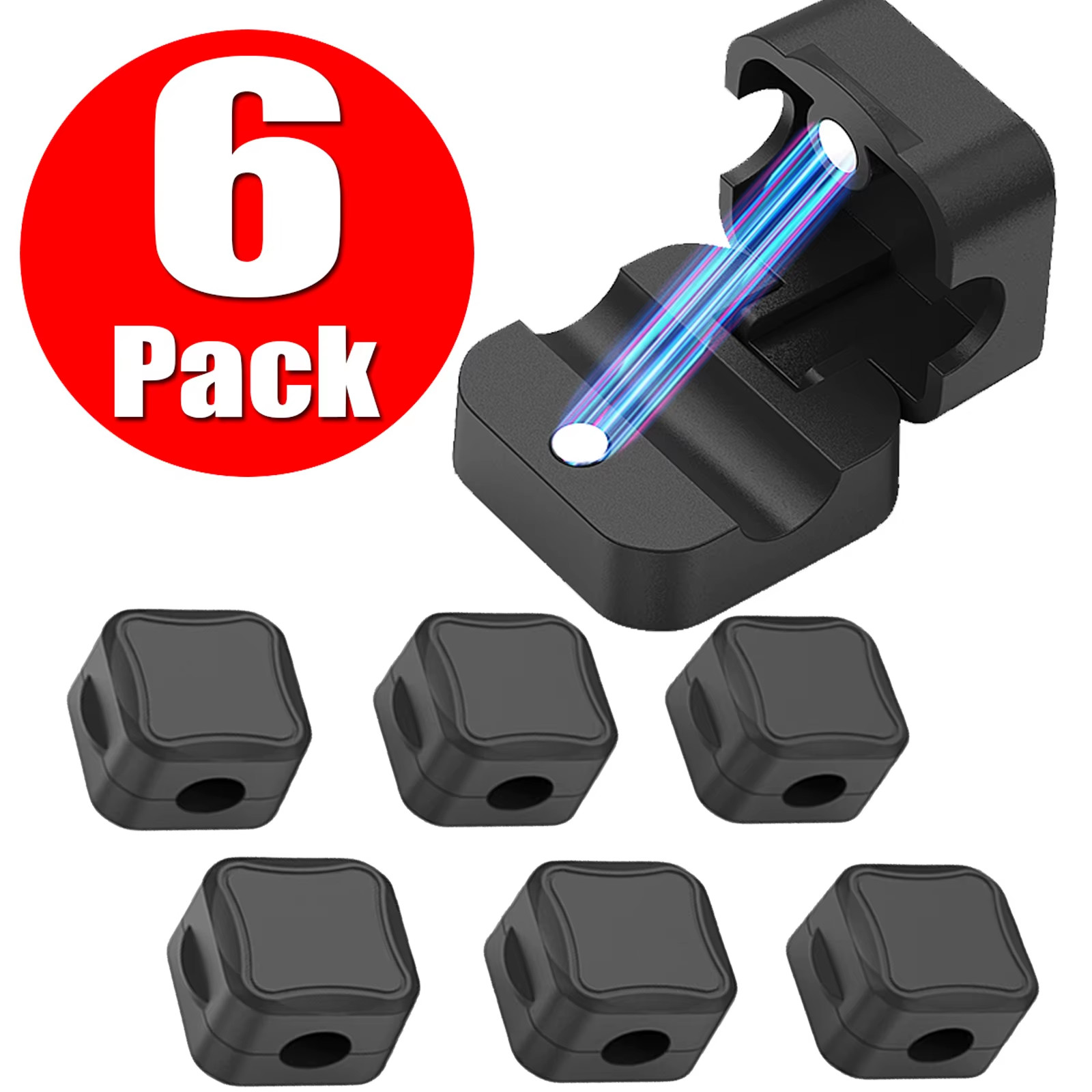 3/6/12 Pcs Magnetic Cable Clip Cord Holder Adhesive Wire Holder Keeper Organizer
