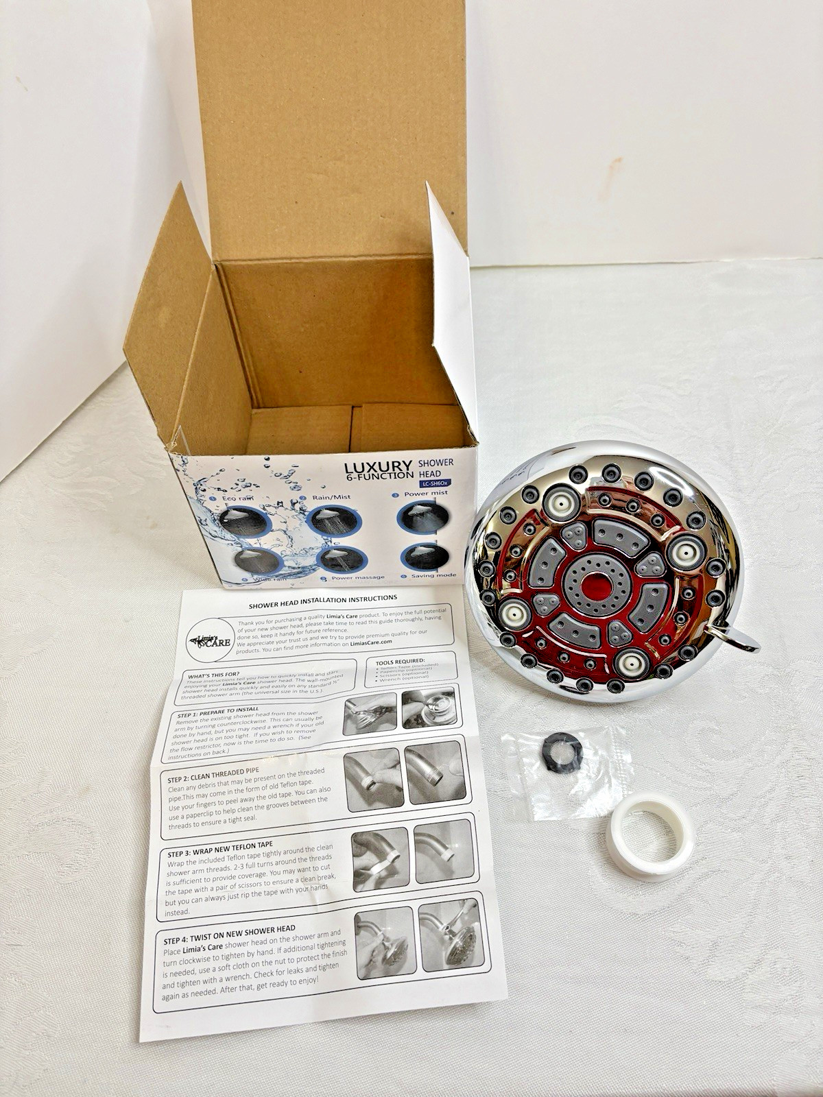 6 Function Luxury Shower Head (Limia's Care) chrome plated